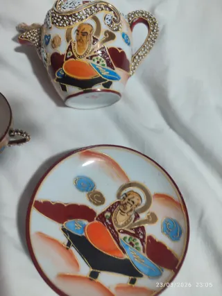 Juego de té chino vintage dragón