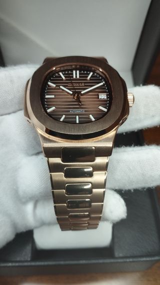 Reloj Seiko Mod Nautilus Marrón Chocolate y Oro