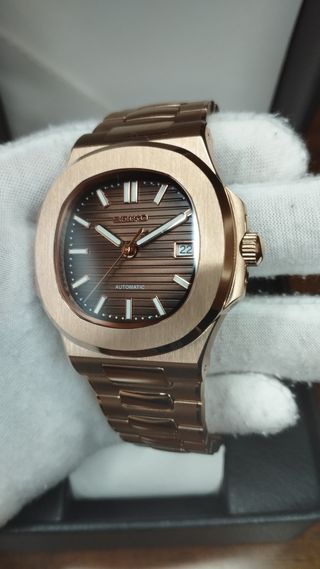 Reloj Seiko Mod Nautilus Marrón Chocolate y Oro