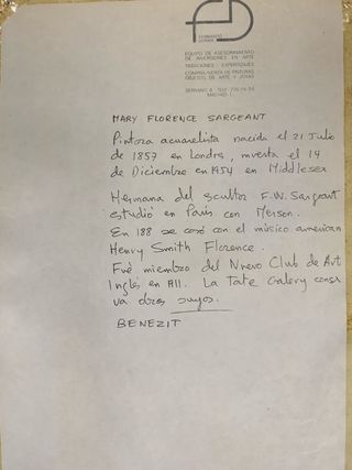 Dibujo. Mary Sargant Florence (1857-1954)