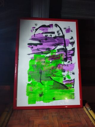 Quadro acrilico con cornice su carta 1990