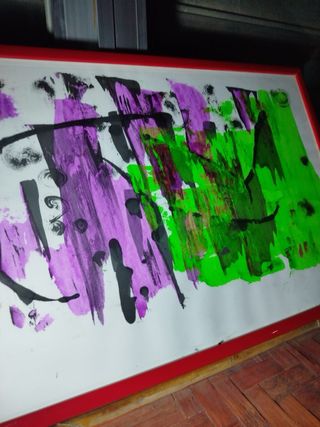 Quadro acrilico con cornice su carta 1990