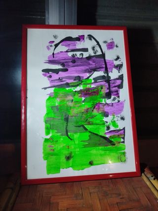 Quadro acrilico con cornice su carta 1990