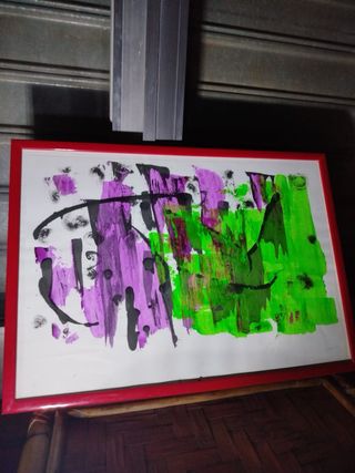 Quadro acrilico con cornice su carta 1990