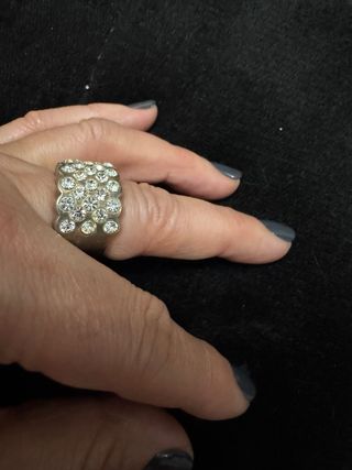 Sortija plata con circonitas joya36