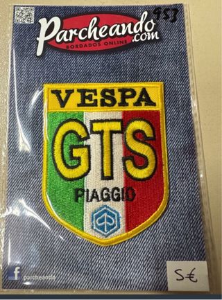 Parche Bordado Vespa GTS Piaggio 2 unidades