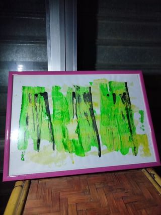 Quadro acrilico anni '90 con cornice