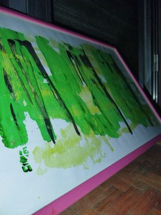 Quadro acrilico anni '90 con cornice