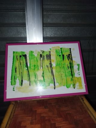 Quadro acrilico anni '90 con cornice