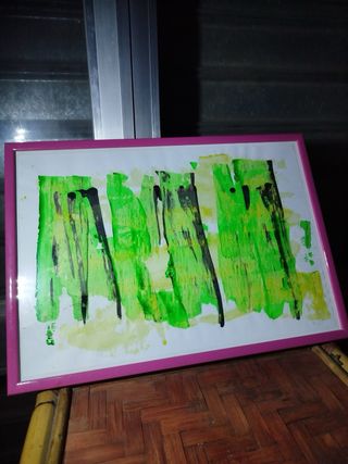 Quadro acrilico anni '90 con cornice