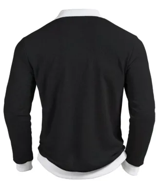 Jersey hombre cuello polo negro talla XL