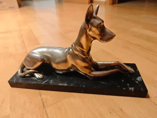 Escultura Galgo Art Déco Mármol
