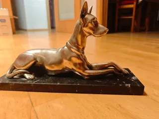 Escultura Galgo Art Déco Mármol