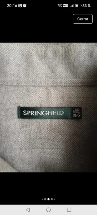 Camisa Springfield Invierno Talla XL Gris