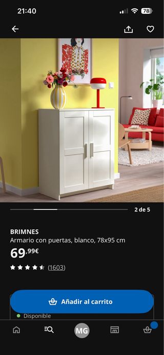 Armario bajo zapatero cómoda blanco