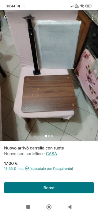 Tavolino con ruote regolabile 45-80cm