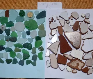 Lotto piastrelle terracotta e pietre marine