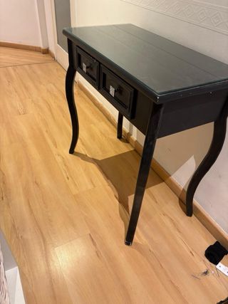 Mesa recibidor cristal y madera