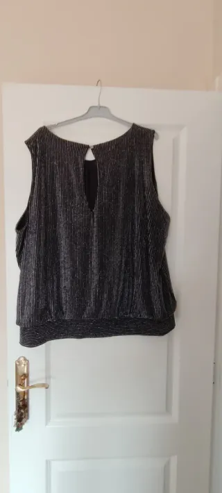 Top fiesta plateado y negro