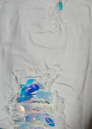 Pantalón vaquero Lamorena con lentejuelas