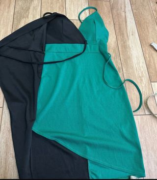Vestito donna bicolore nero/verde taglia S