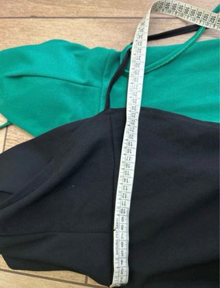 Vestito donna bicolore nero/verde taglia S
