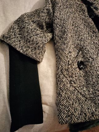 Chaqueta/abrigo mujer negro y blanco espiga