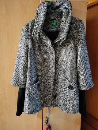 Chaqueta/abrigo mujer negro y blanco espiga