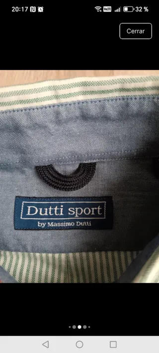 Camisa Massimo Dutti Rayas Verde/Blanco