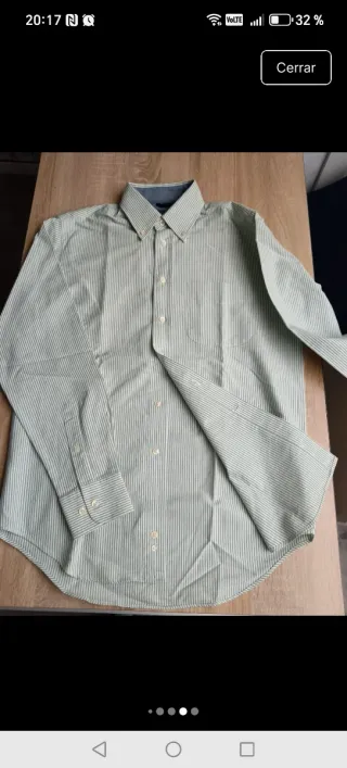 Camisa Massimo Dutti Rayas Verde/Blanco