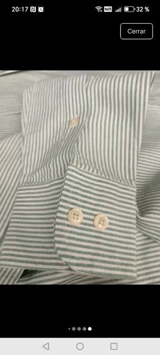 Camisa Massimo Dutti Rayas Verde/Blanco