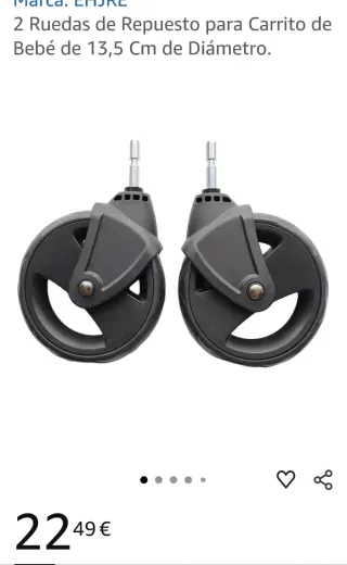 2 Ruedas Repuesto Carrito Bebé 13.5cm