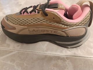 Zapatillas Lacoste Mujer, Rosa y beige.