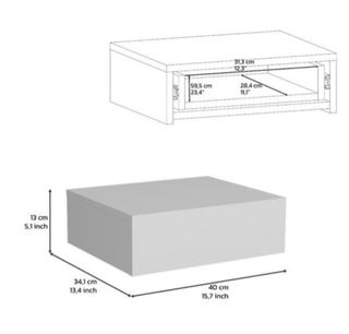 Mesita de noche flotante blanca