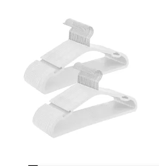 SONGMICS Perchas Plástico Blancas - 50 Unidades