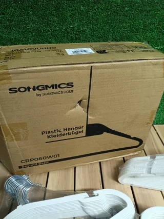 SONGMICS Perchas Plástico Blancas - 50 Unidades