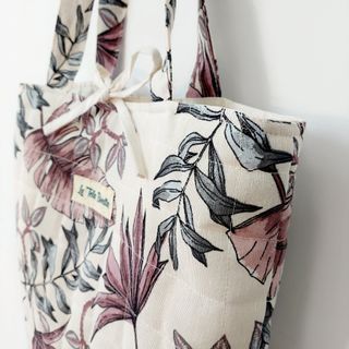 Bolso Tote (handmade) estampado floral rosa