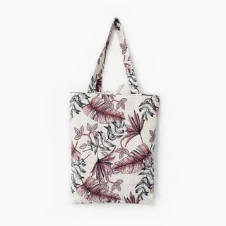 Bolso Tote (handmade) estampado floral rosa