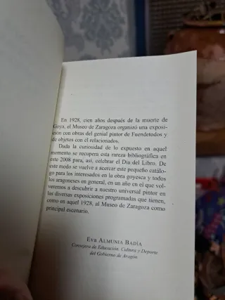 Libro Exposición Obras Goya Zaragoza 1928
