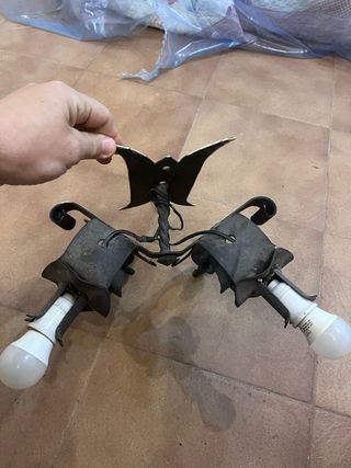 Lámpara de forja para dos luces