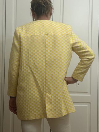 Conjunto Top y Chaqueta Zara Cuadros Amarillos