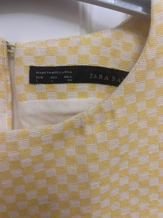 Conjunto Top y Chaqueta Zara Cuadros Amarillos