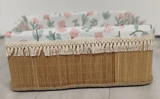 Caja organizadora artesanal de bambú