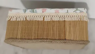 Caja organizadora artesanal de bambú