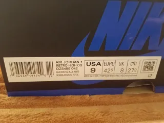 Nike Air Jordan 1 Royal Talla 42