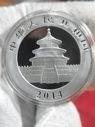 Moneda 1 Onza Plata PANDA 2014