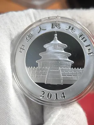 Moneda 1 Onza Plata PANDA 2014