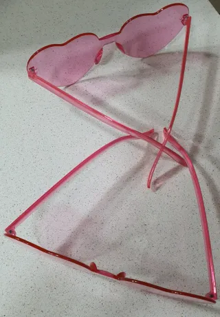Gafas de corazón rosa,Barbie