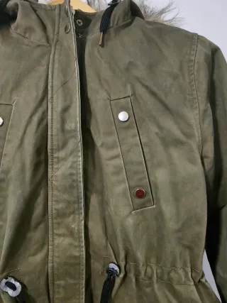 Parka verde militar mujer forro Talla S