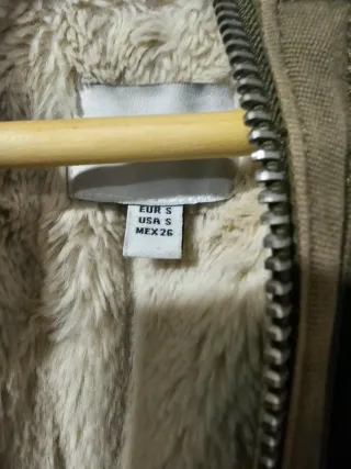 Parka verde militar mujer forro Talla S